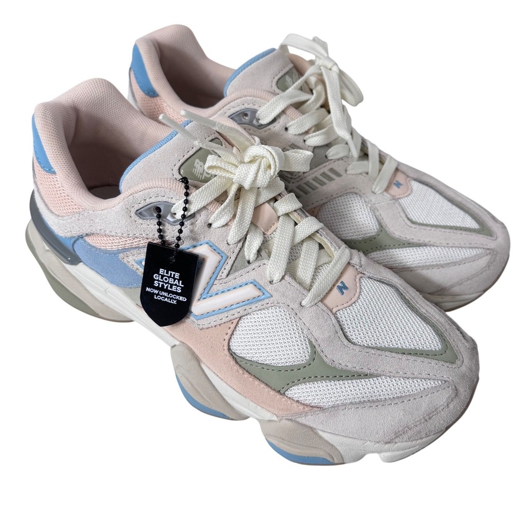 New Balance 9060 Cream Pink Blue Chunky Sneakers GC9060JF Womens 8.5 Y2K Pastel